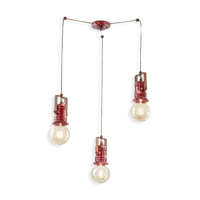 Lustra, lampa suspendata CON 3 LUCI RETRO URBAN FINISH VIX - VINTAGE BORDEAUX C1841