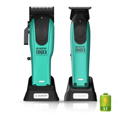 Set EDGE X - KIEPE - Masina de tuns + Masina de contur - Ultra Thin - Albastru