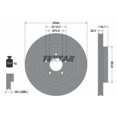 Disc frana TEXTAR 92177105