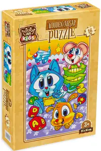 Puzzle din lemn Art Puzzle din 16 de piese - Animale drăguțe