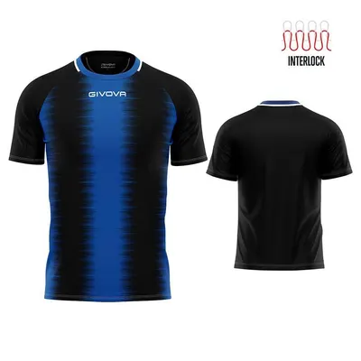 Tricou sport Givova Stripe Black-royal Black