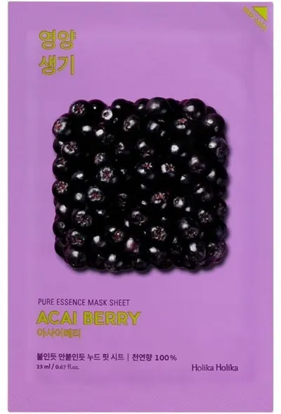 Holika Holika Pure Essence Mască de față cu folie Acai Berry, 23 ml