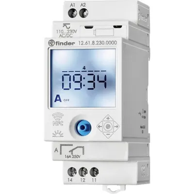 Ceas programabil (programator) - 1 contact, 16 A, Standard, 110...230 V, Saptamanal, cu tehnologie NFC, 35.8 mm latime, C.A. (50/60Hz),