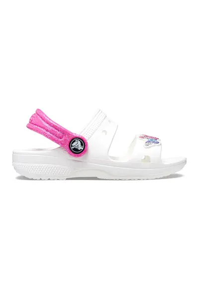 Sandale slingback cu imprimeu cu fluturi - Alb/Roz