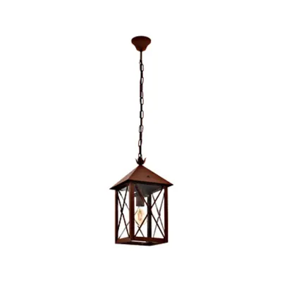 Pendant luminaire Gaudesi 60W brown-antik IP44