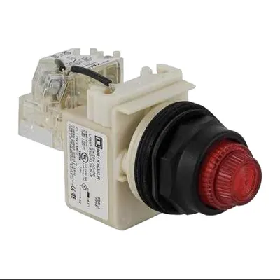Buton Luminos Rosu Ø 30 - Aparent, Cu Revenire - 24 V - 1Nd