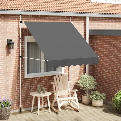vidaXL Copertină retractabilă manual, antracit, 200 cm