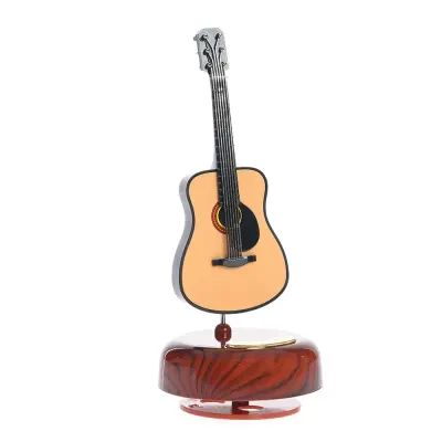 Cutie muzicala chitara clasica, suport rotativ decorativ 20 cm