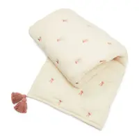 Pătură pentru copii, galben-deschis/roz din bumbac organic matlasată 90x120 cm Bows – Cam Cam Copenhagen