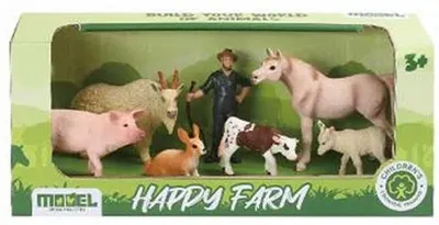 Set de figuri Cypress - Happy Farm, animale domestice cu fermierul