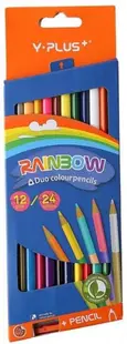 Creioane colorate duble Y-Plus Rainbow - 12 bucăți