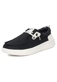 Mocasini dama negru - material textil - varf rotund - casual