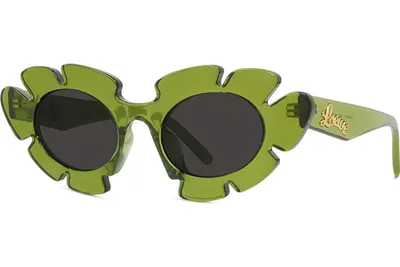Loewe Curvy Shiny light green Cat Eye Sunglasses
