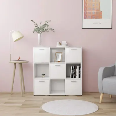 vidaXL Bibliotecă, alb, 90x30x90 cm, lemn prelucrat