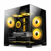 Carcasa Noua Pro Gaming Ambra Black Cube, Middle Tower, Micro-ATX, Fara Sursa, 5x Fan ARGB, Controller ARGB, Telecomanda