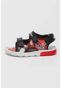 Sandale cu velcro si lumini Spider-man - Rosu/Alb/Negru