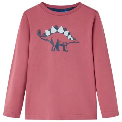 Tricou pentru copii cu mâneci lungi roșu închis 116