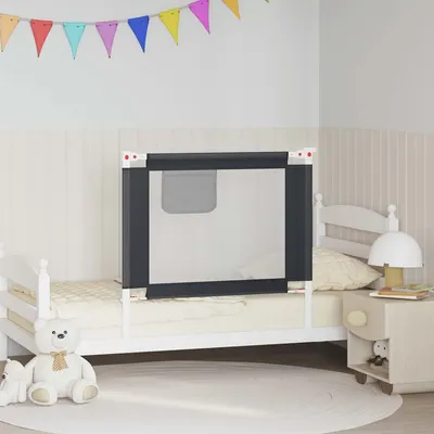 vidaXL Balustradă de protecție pat copii, gri închis, 90x25 cm, textil
