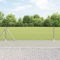 vidaXL Stâlp de gard cu bază de beton 13 buc. Argintiu