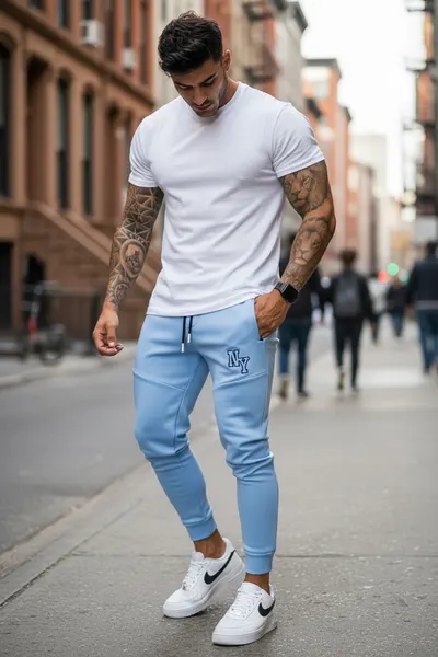 Pantaloni de trening bleu conici 12347 26-3.2