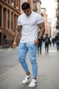 Pantaloni de trening bleu conici 12347 26-3.2