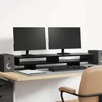 vidaXL Suport pentru monitor Negru 100 x 27 x 15 cm Lemn prelucrat