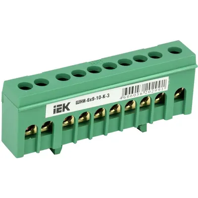 Neutral bus bar in body-Izolator onto a DIN-rail SHNI-6x9-10-k-Z
