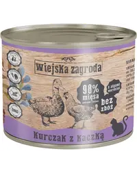 WIEJSKA ZAGRODA Adult Hrana umeda pentru pisici adulte, cu pui si rata 6x200 g