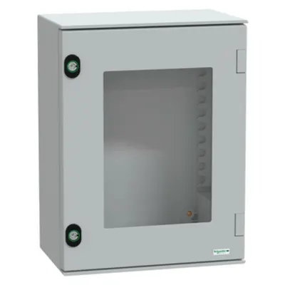 Carcasa montare perete poliester monobloc IP66 H430xW330xD200mm usa cu geam
