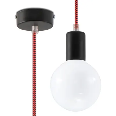 Lampa suspendata EDISON negru&red