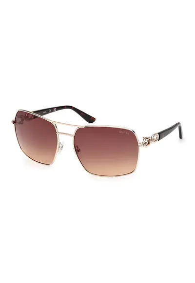 Ochelari de soare cu lentile degrade - Auriu/Maro inchis