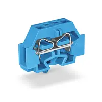 2-conductor terminal block; suitable for Ex i applications; without push-buttons; with snap-in mounting foot; for plate thickness 0.6 - 1.2 mm; Fixing hole 3.5 mm Ø; 4 mm²; CAGE CLAMP®; 4,00 mm²; blue