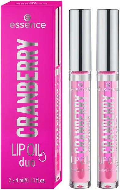Essence Set - Luciu de buze Cranberry, 2 х 4 ml