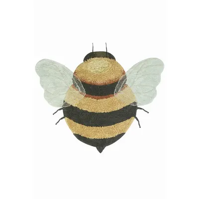 Covor pentru copii galben lavabil/țesut manual din bumbac 115x150 cm Bee – Lorena Canals