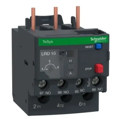 Releu Suprasarcina Termica Motor Tesys, 4-6 A, Clasa 10A, aux 1 NO + 1 NC, Schneider LRD10