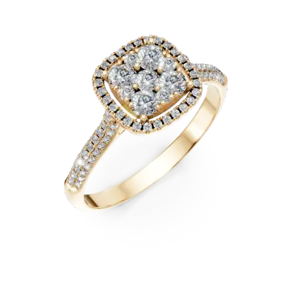 Inel de logodna din aur galben cu diamante microsetting de 0.6ct