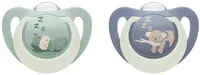 Suzete din silicon NUK First Choice - Noapte, 6-18 luni, 2 bucăți, hipoalergenice/coala