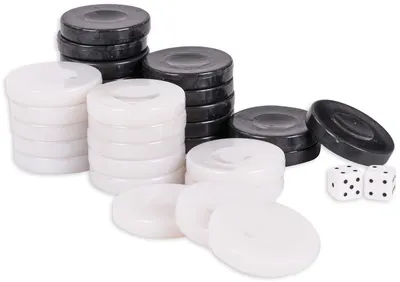 Bastoane de backgammon Modiano - Alb și negru