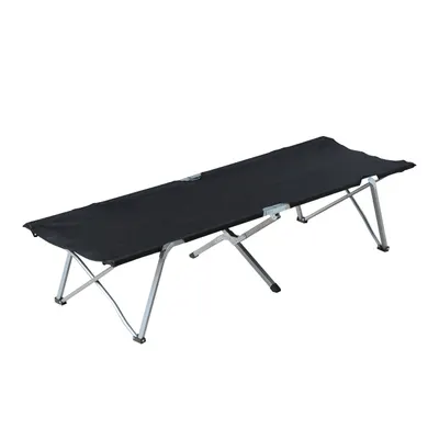 Outsunny Lettino da Campeggio Lettino Pieghevole Divano Letto incl. Borsa 193x64x40cm (nero)