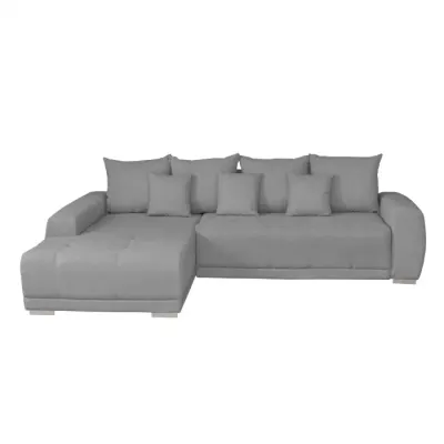 Coltar MARIBO L extensibil, cu arcuri si lada depozitare, colt stanga, gri deschis, 282x205x92 cm