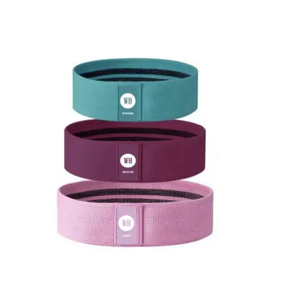 Set de 3 benzi elastice pentru fitness, turcoaz, magenta, roz, Lukadora
