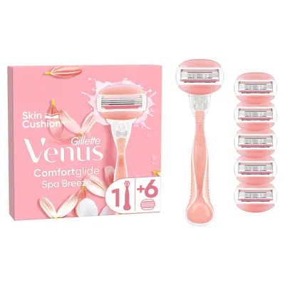 Aparat de ras pentru femei Gillette Venus Comfortglide Spa Breeze, manere cu 6 rezerve incluse