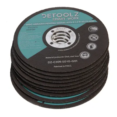 Set 10 discuri Detoolz pentru debitat metal, diametru 115 mm