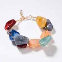 Bratara delicata cu pietre multicolore pe fire fine aurii