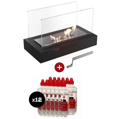 Pachet HOTEL S Negru - Mobil + 12L bioetanol