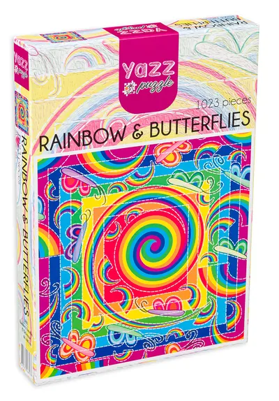 Puzzle Yazz Puzzle din 1023 de piese - Curcubeu și fluturi