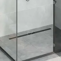 vidaXL Drenaj pentru duș cu capac din sticlă Negru 100 cm