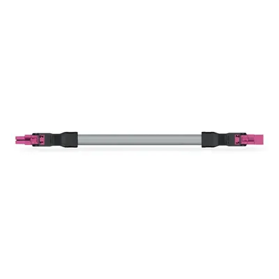 pre-assembled interconnecting cable; Eca; Socket/plug; 2-pole; Cod. B; Control cable 2 x 1.5 mm²; 1 m; 1,50 mm²; pink