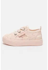Pantofi sport cu broderii si decupaje - Piersica