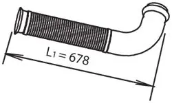 Racord evacuare (lungime:678 740mm) potrivit RVI KERAX dCi11-270-dCi11G 01.01